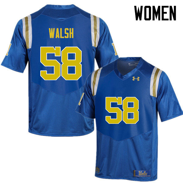 Women #58 Koby Walsh UCLA Bruins Under Armour College Football Jerseys Sale-Blue